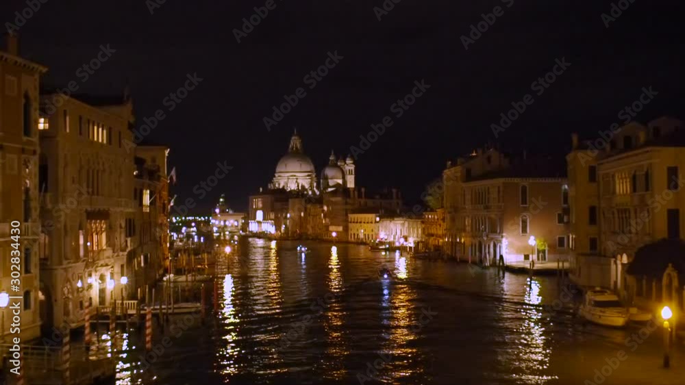 Venice at Night, Basilica Di Santa Maria Della Salute, Grand Canal, Italy Venice at Night, Basilica Di Santa Maria Della Salute, Grand Canal, Italy