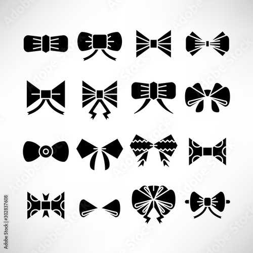 bow tie icons vector illustration set