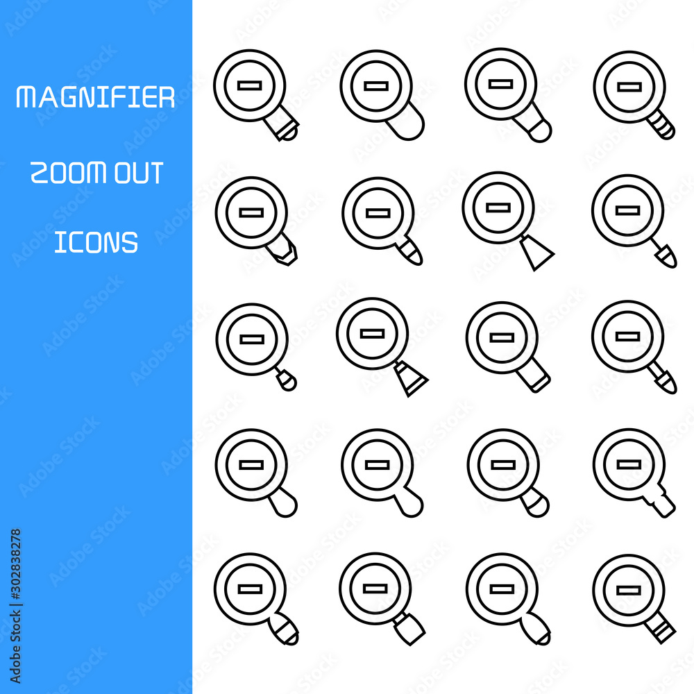 magnifier glass zoom out icons magnifier glass zoom out icons