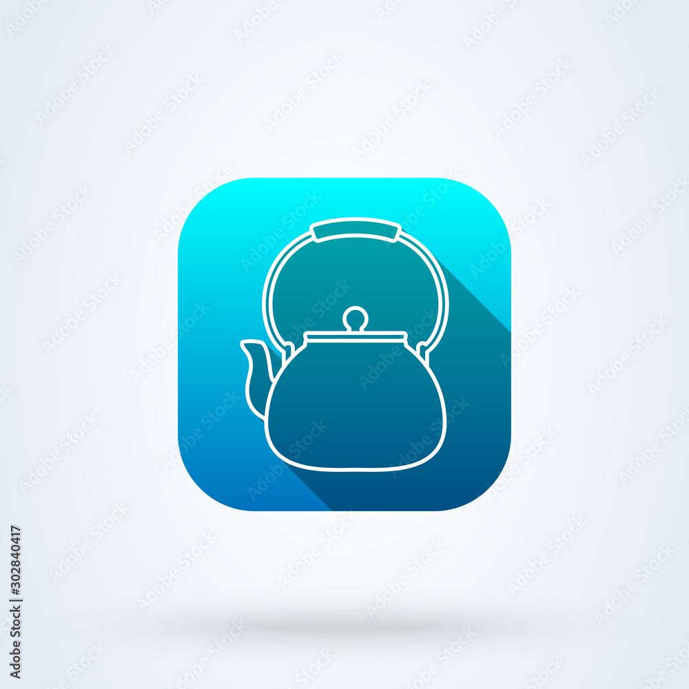 The teapot. Line art Tea symbol Simple modern icon design illustration. The teapot. Line art Tea symbol Simple modern icon design illustration.