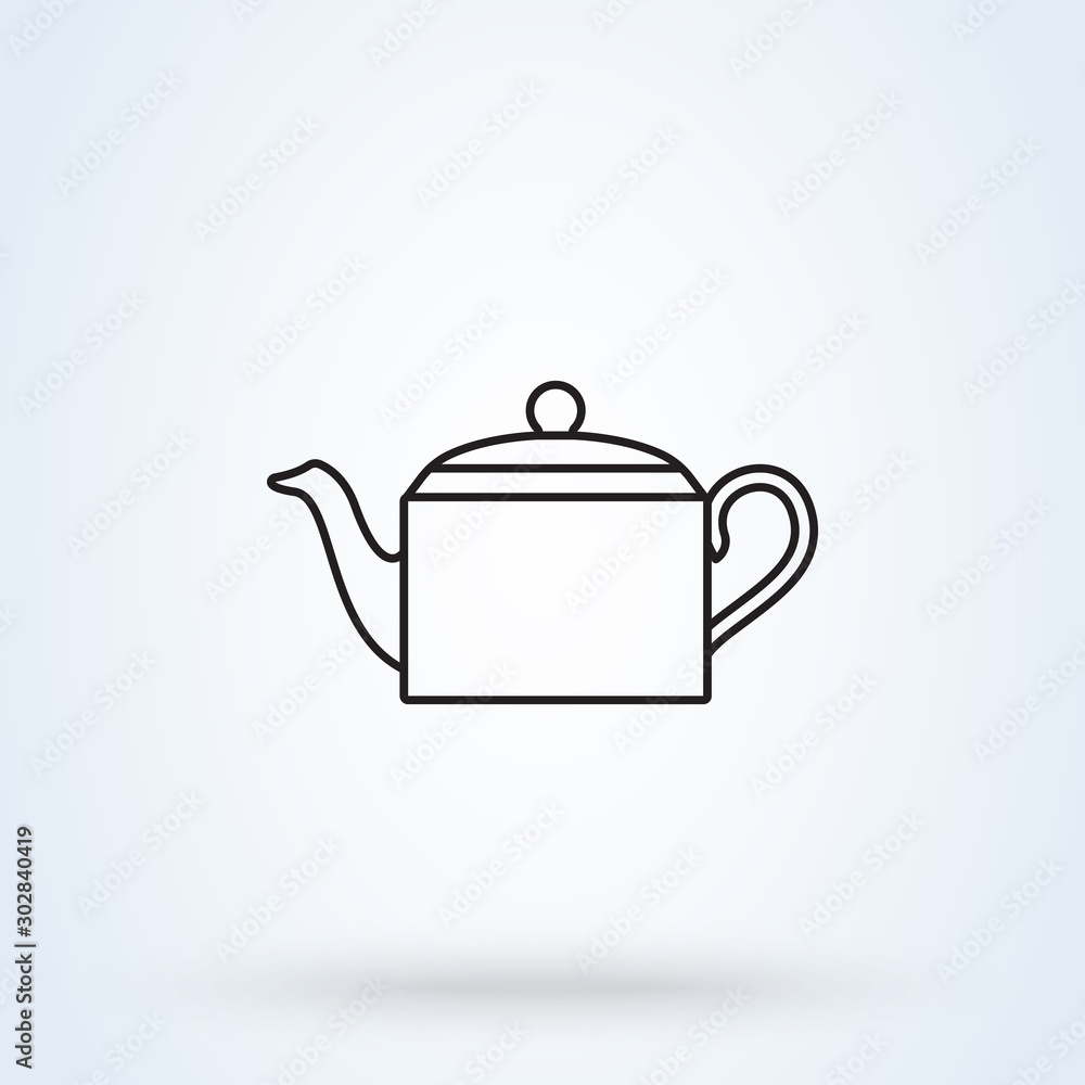 The teapot. Line art Tea symbol Simple modern icon design illustration. The teapot. Line art Tea symbol Simple modern icon design illustration.