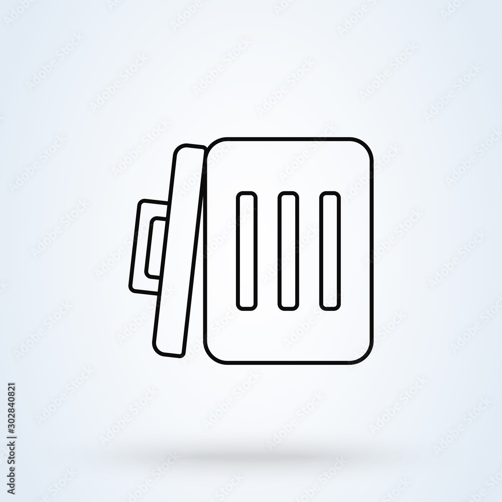 waste and trash symbol. Line art modern icon design illustration waste and trash symbol. Line art modern icon design illustration