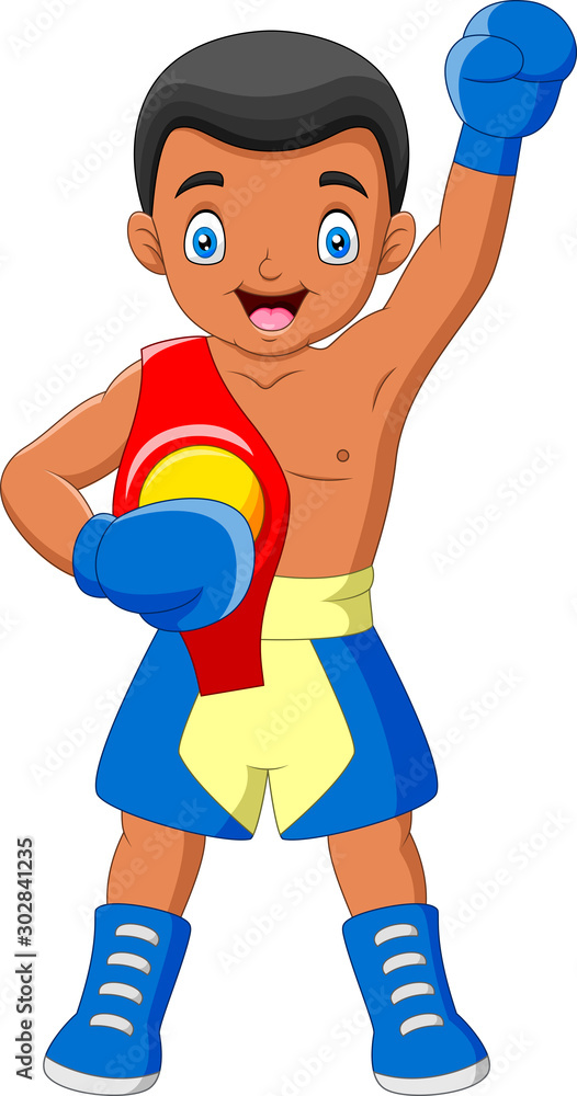 Cartoon a boxing championship boys Cartoon a boxing championship boys