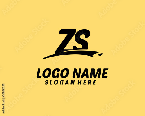 ZS Initial with splash logo vector