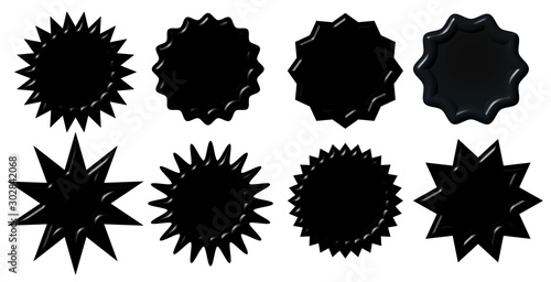 Set of blank rubber stamps on white background. Set of web icons