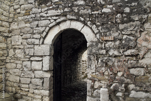 Toilet sign at Berat castle