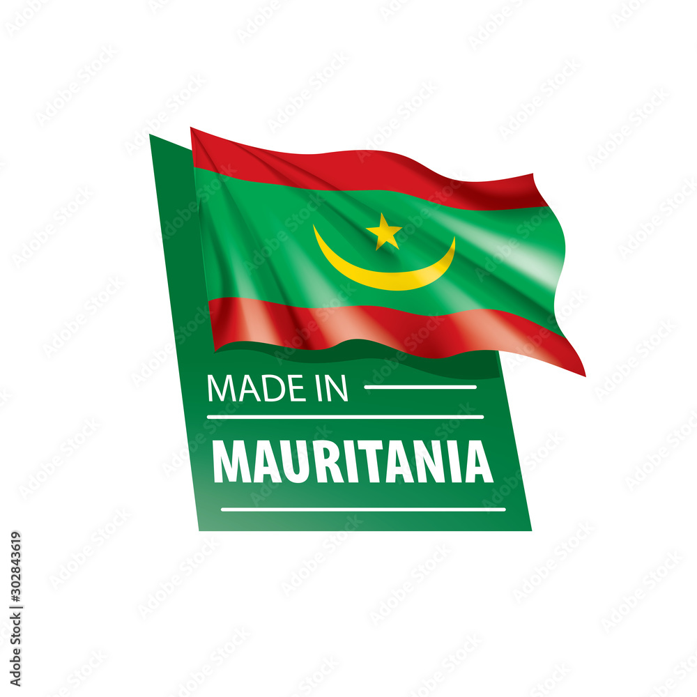 Mauritania flag, vector illustration on a white background Mauritania flag, vector illustration on a white background