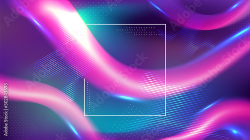 3d pink abstract wave on gradient color background.