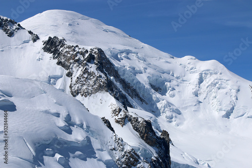 Gipfel des Mont Blanc von der Aguille de Midi. Chamonix. Frankreich