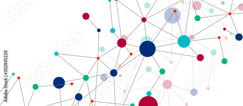 Line points connections geometric abstract background.