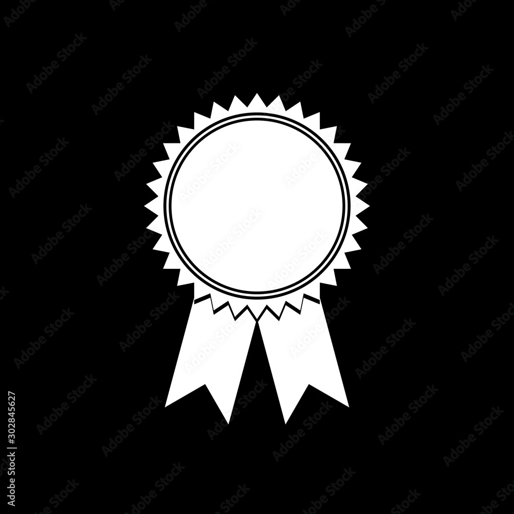Award ribbon icon isolated on black background