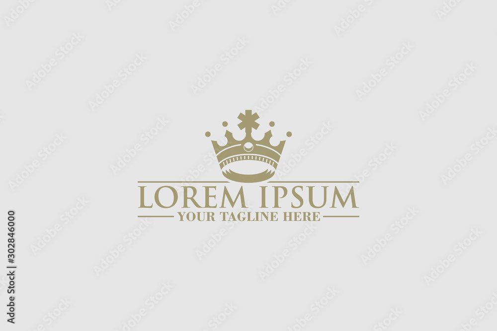 Obraz premium modern and classy crown logo design vector logo template