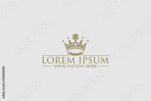 modern and classy crown logo design vector logo template