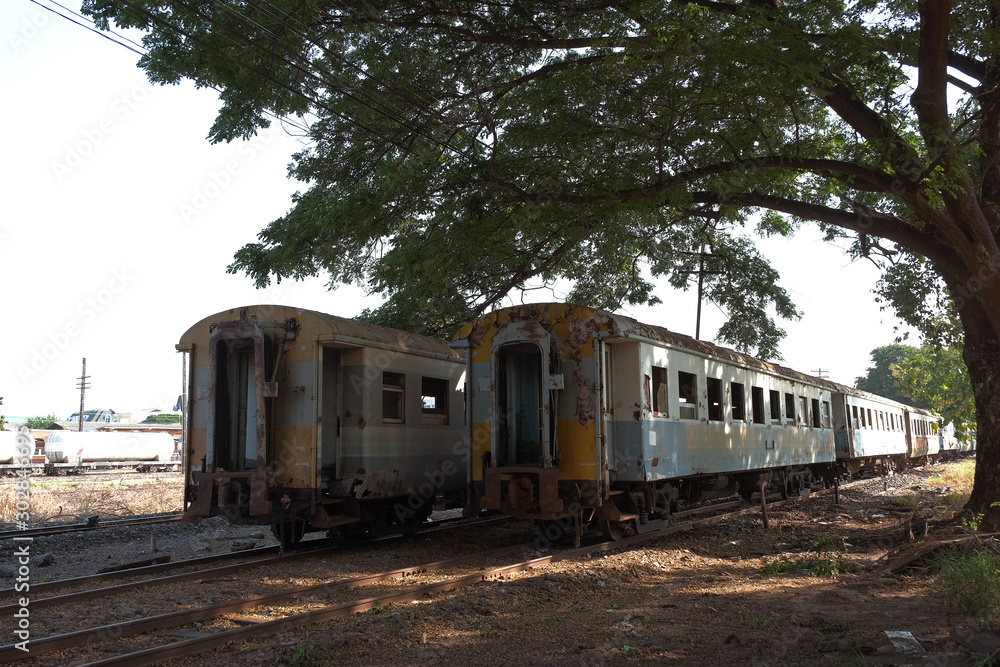 Useless Train anchoring in the train park. Useless Train anchoring in the train park.