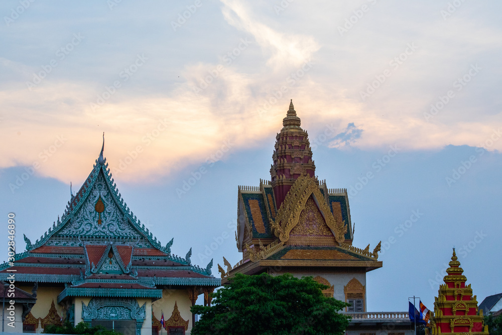 Wat Ounalom, a famous historical site in Phnom Penh, Cambodia