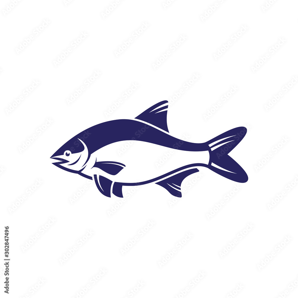Obraz premium salmon fish logo. fish fishing emblem for sport club.