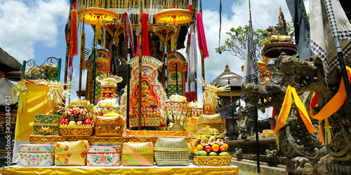 Hindu temple with decoration for ceremony in Bali -Indonesia