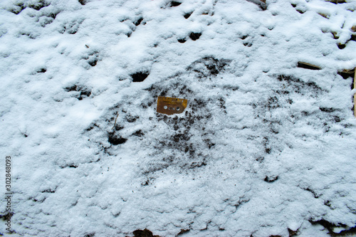 Snow background with cassette tape