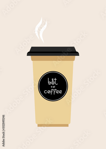 But first coffee. Lettering quote for cafe.