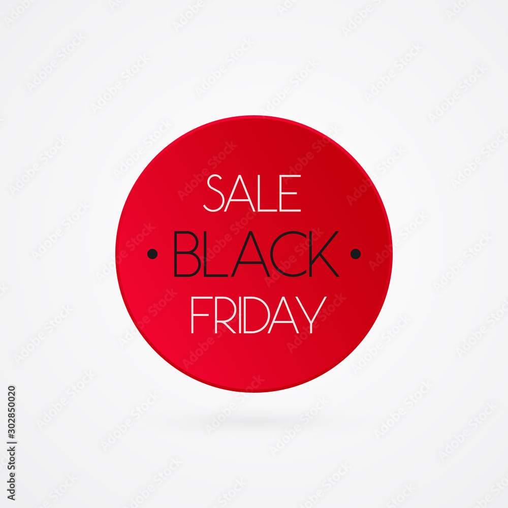 Black Friday vector circle icon isolated. Illustration sign for sale, marketing, business, retail, shop, merchandise, shopping, commerce