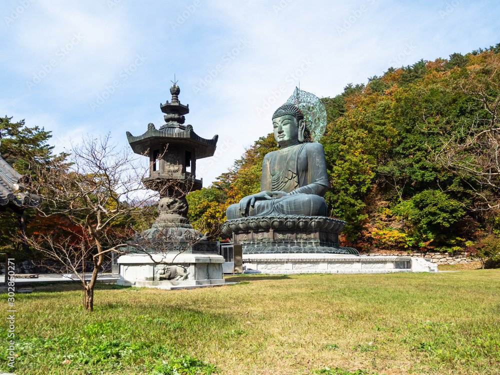 Statue Buddha Tongil Daebul in Sinheungsa, Korea