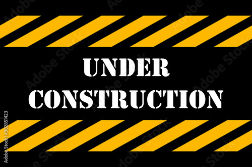 Under Construction Industrial Sign, Vector Illustration.