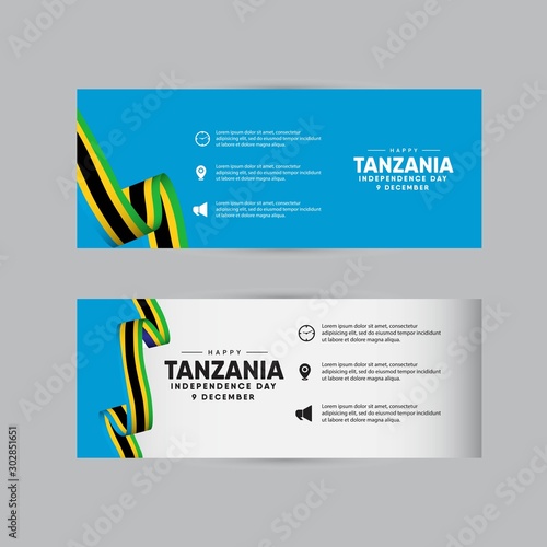 Tanzania independence day vector template. Design illustration for banner; advertising; greeting cards or print. Design happiness celebration.