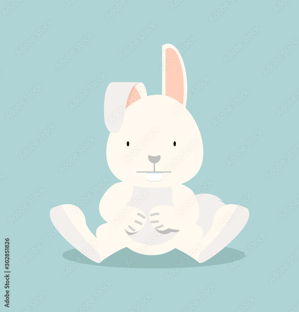 Obraz premium happy rabbit cartoon flat style