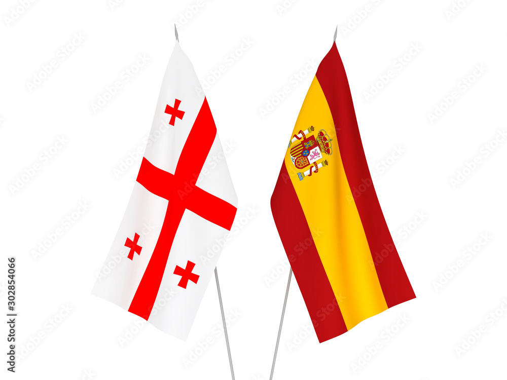Spain and Georgia flags