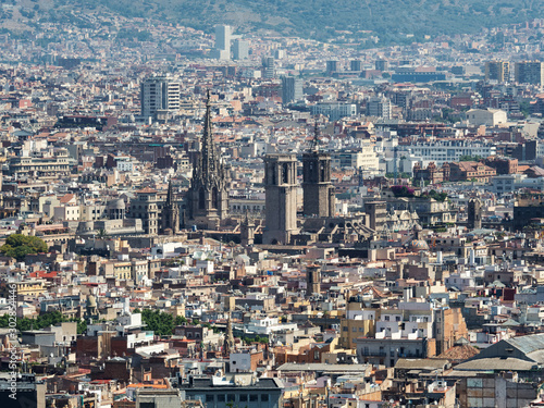 Photography High angle view of Barcelona city