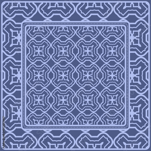 Decorative pattern for fashion print. Sample tablecloth or bandanna design. Vector illustration