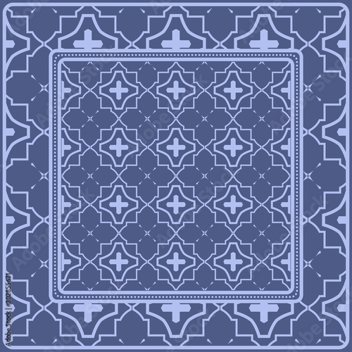 Decorative pattern for fashion print. Sample tablecloth or bandanna design. Vector illustration