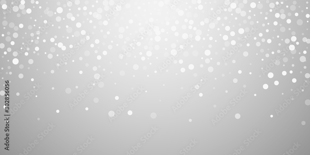 White dots Christmas background. Subtle flying sno - obrazy, fototapety, plakaty 