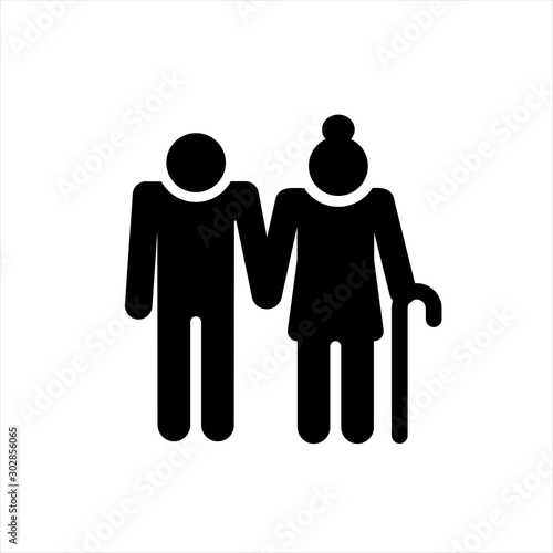 Elder People icon in trendy flat style isolated on background. Elder People icon page symbol for your web site design Elder People icon logo, app, UI. Elder People icon Vector illustration, EPS10.