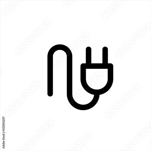 Electric plug icon in trendy flat style isolated on background. Electric plug icon page symbol for your web site design Electric plug icon logo, app, UI. Electric plug icon Vector illustration, EPS10.