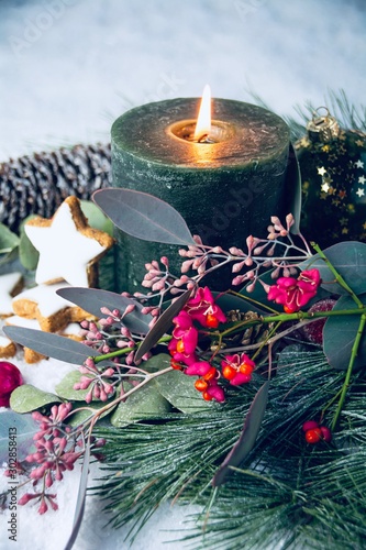 Grußkarte - Brennende Adven...