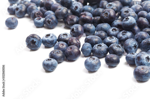 Blueberries isolated on white background.