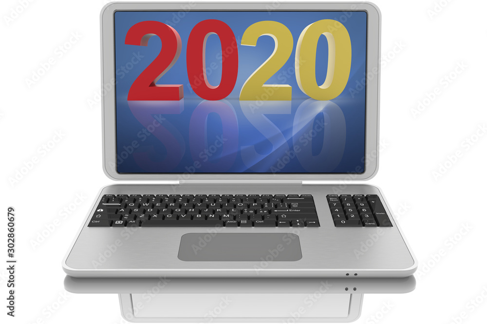 Laptop, su schermo computer annuncia il passaggio al nuovo anno. Laptop, su schermo computer annuncia il passaggio al nuovo anno.