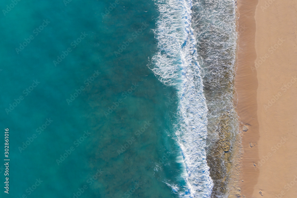 Surf, beach and ocean aerial photo
