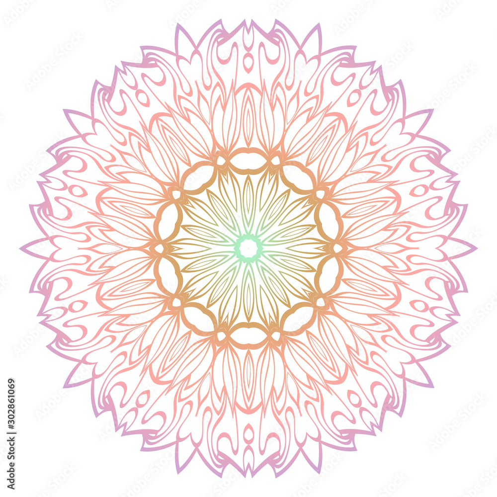 Floral decorative mandala. Spring style. Vector illustration Floral decorative mandala. Spring style. Vector illustration