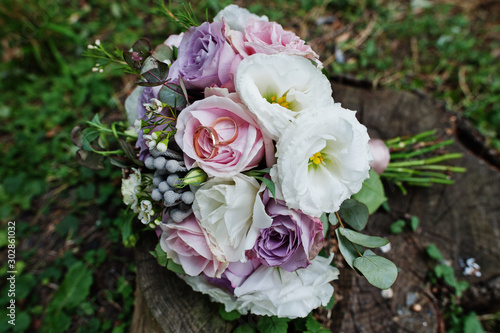 Beautiful modern and elegance wedding bouquet.