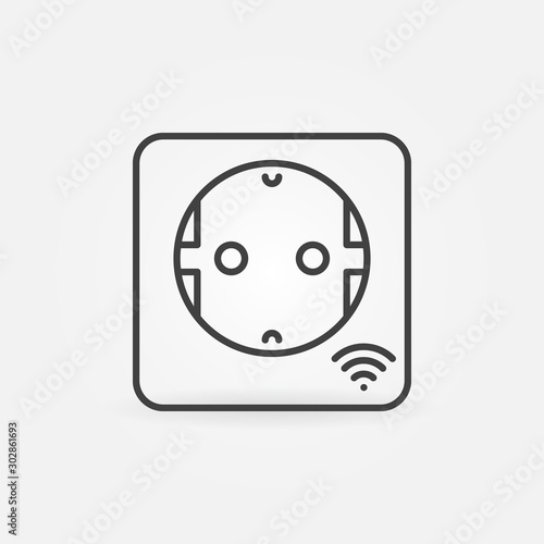 Smart Socket vector minimal icon or symbol in thin line style photo