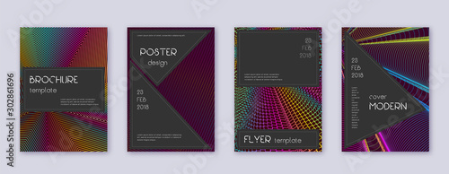 Black brochure design template set. Rainbow abstra © Begin Again