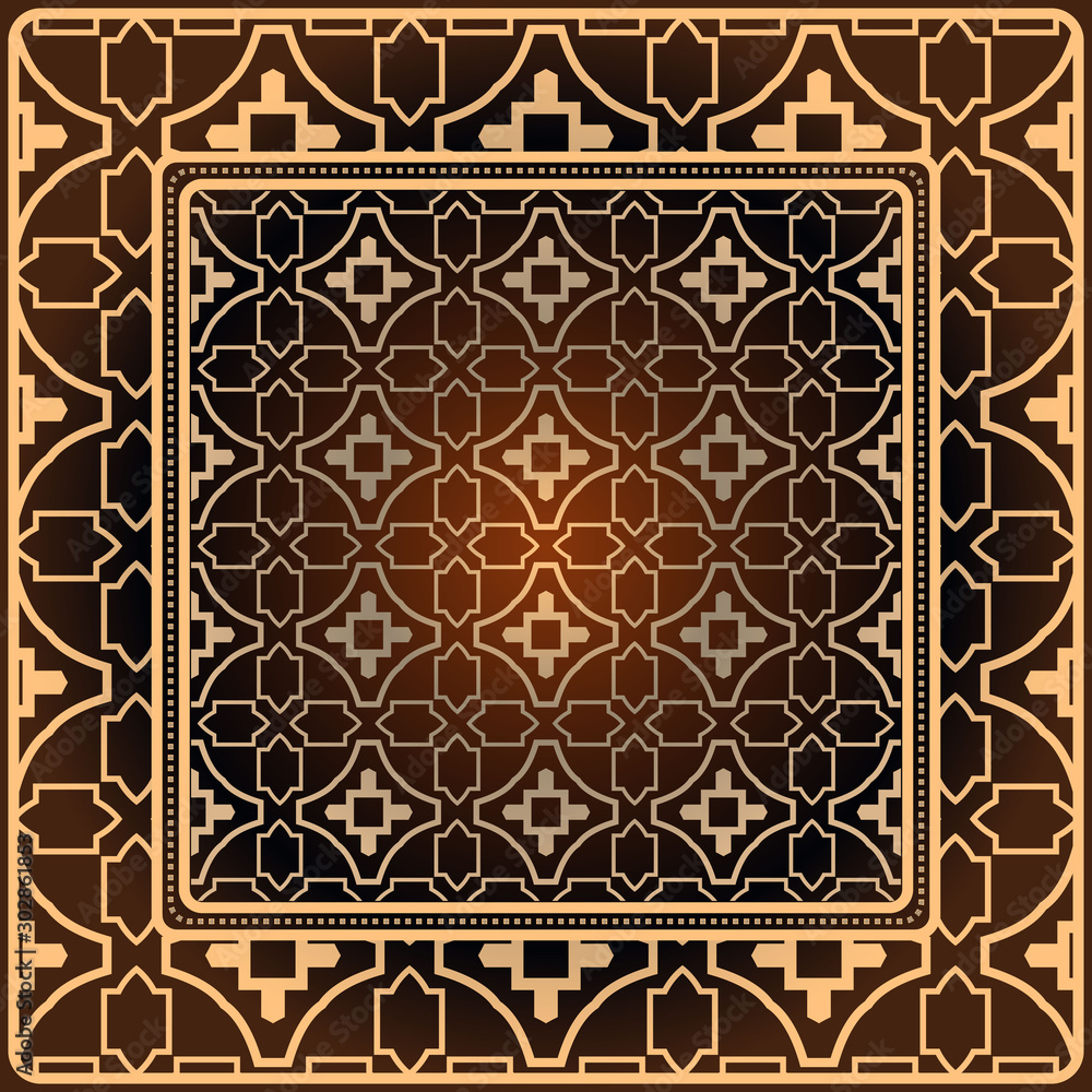 Obraz premium Decorative print with geometric pattern. Vector illustration