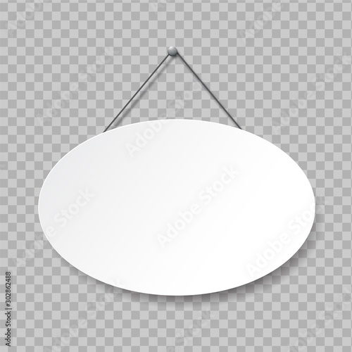 Realistic signboard on transparent background. Door sign 