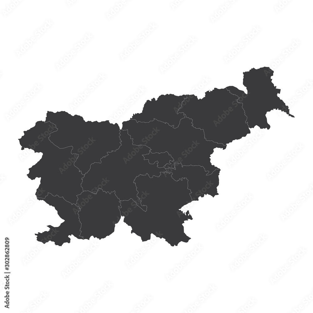 Slovenia map on white background vector, Slovenia Map Outline Shape Black on White Vector Illustration, High detailed black illustration map -Slovenia. Slovenia map on white background vector, Slovenia Map Outline Shape Black on White Vector Illustration, High detailed black illustration map -Slovenia.