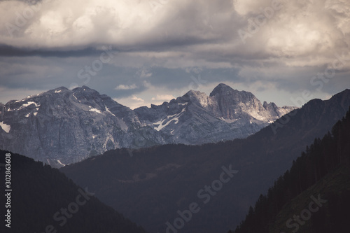 glimpse of the imposing Dolomites of Val di Sole