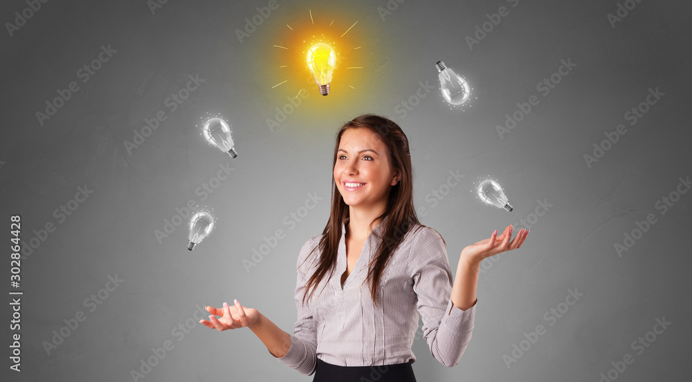 Young business person juggle with new idea concept Young business person juggle with new idea concept