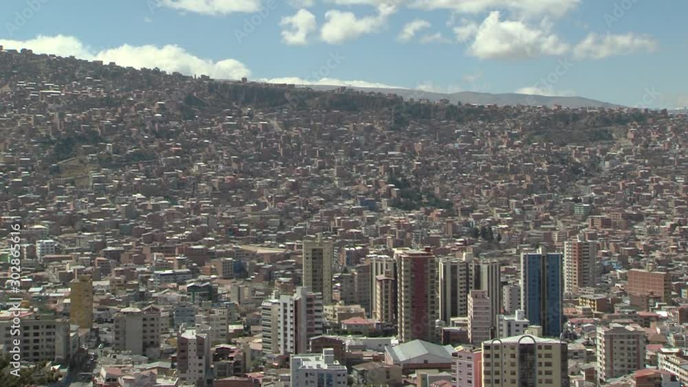 La Paz skyline, from Killi Killi balcony, in La Paz, Bolivia. La Paz skyline, from Killi Killi balcony, in La Paz, Bolivia.