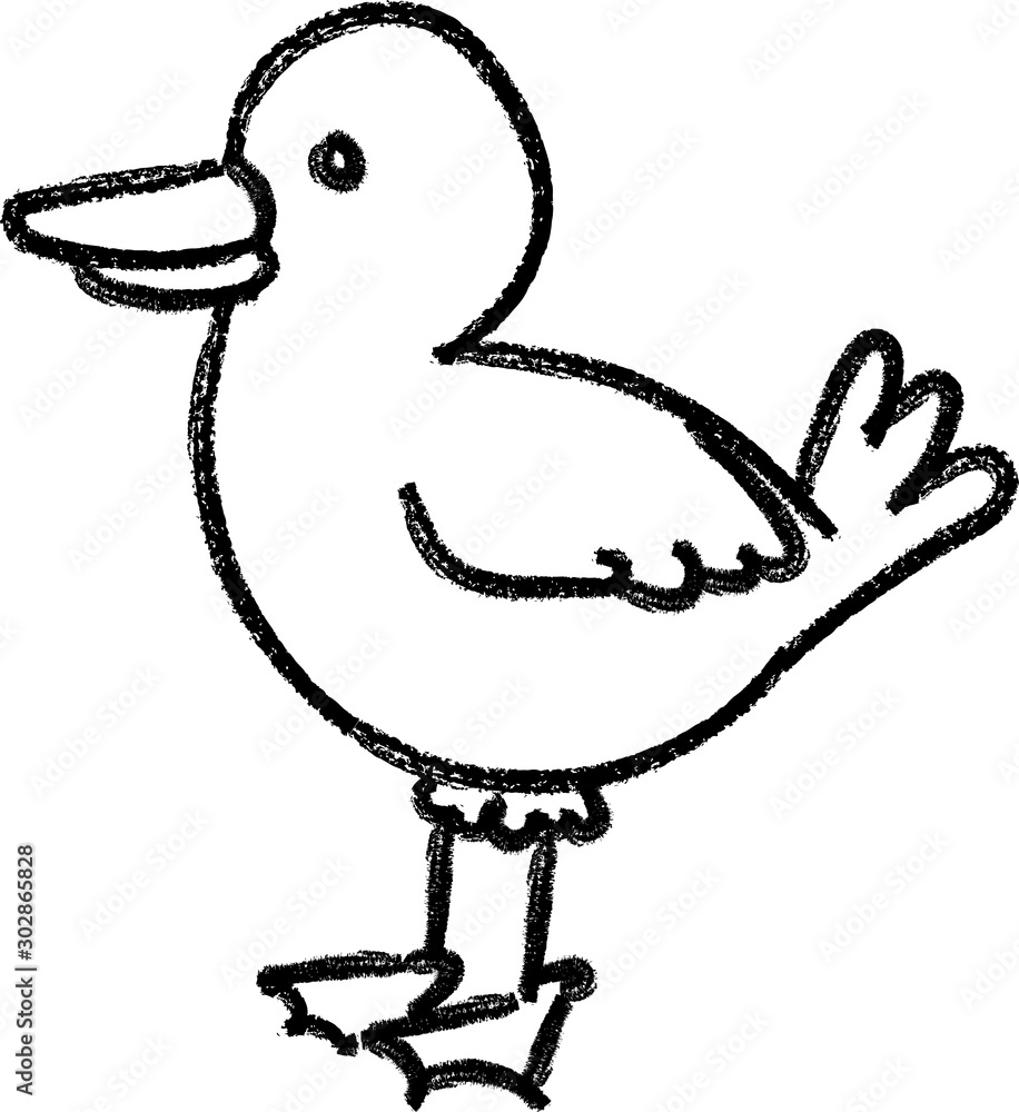 Fototapeta premium duck hand drawn kids drawing doodle